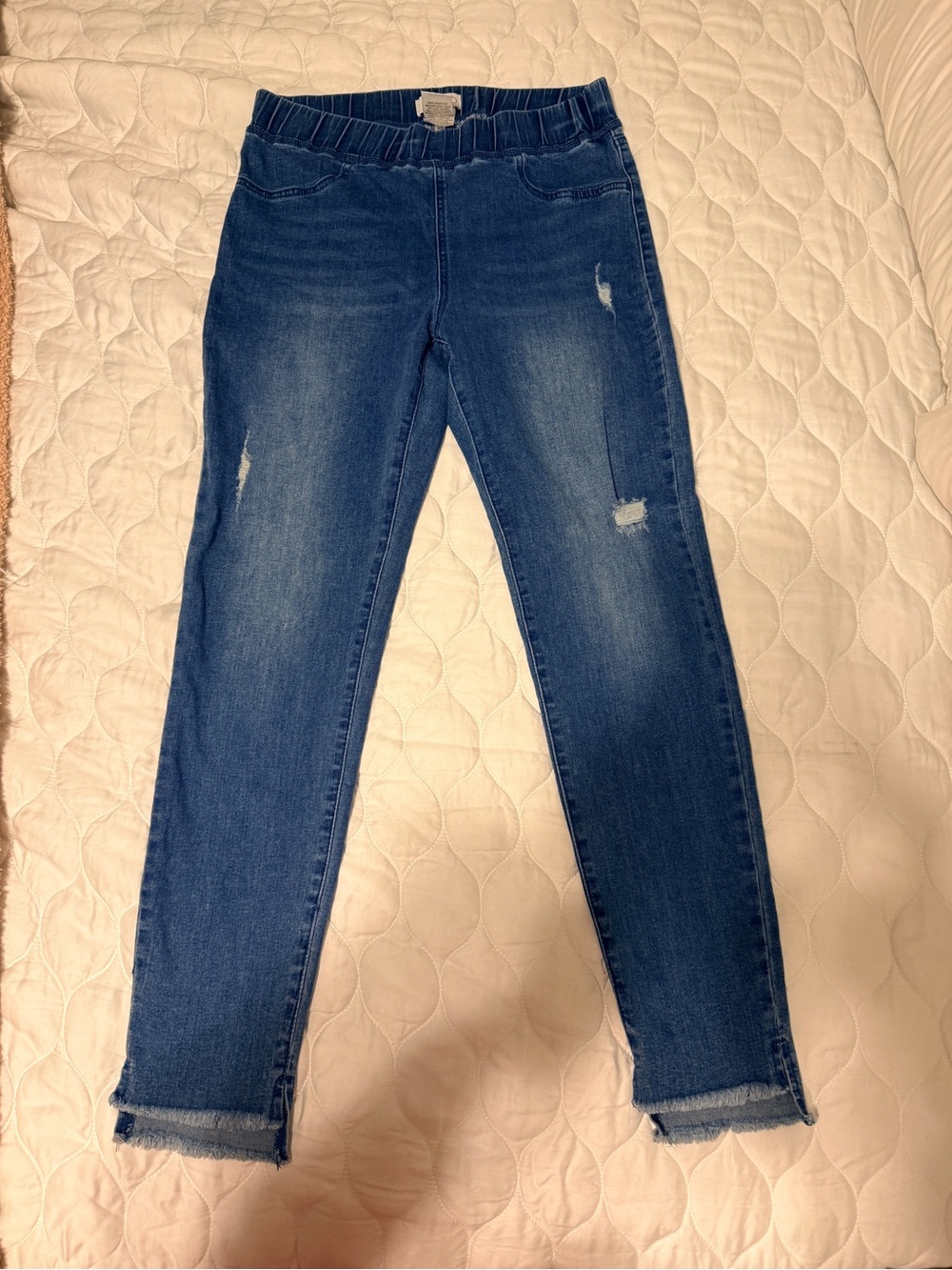 Mud Pie Dark Blue Stretch Jeggings with Subtle Distress